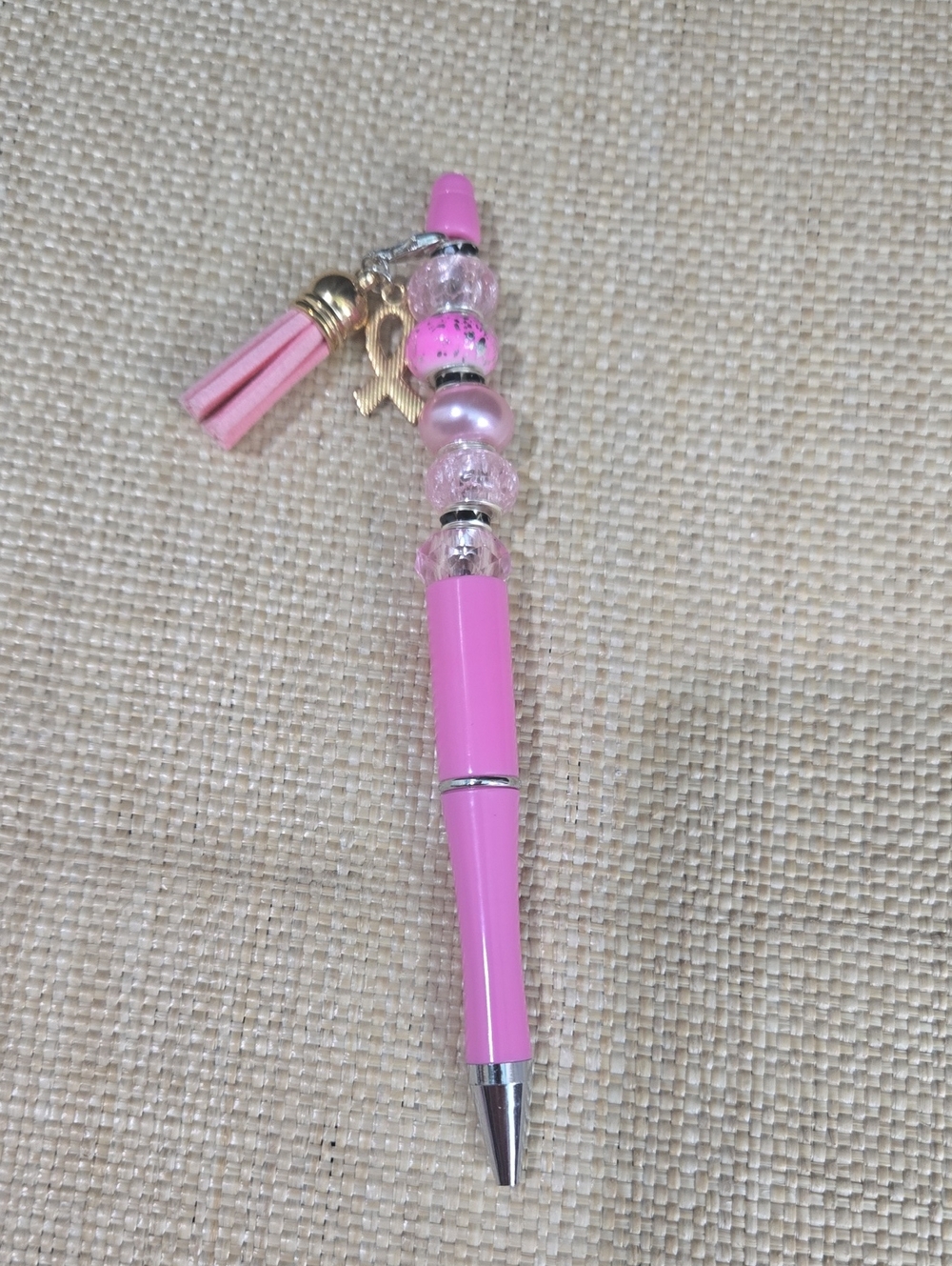 Pink Decorative Beaded Ballpoint Pen